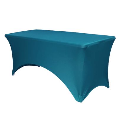 YOUR CHAIR COVERS Rectangular Spandex Table Covers 6ft Fitted Tablecloth Wedding Event Patio Decorations Elastic Fabric Stretch Tables Cover for 6 ft Folding Table (Malibu Blue)