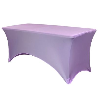YOUR CHAIR COVERS Rectangular Spandex Table Covers 6ft Fitted Tablecloth Wedding Event Patio Decorations Elastic Fabric Stretch Tables Cover for 6 ft Folding Table (Lavender)