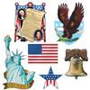 Beistle Patriotic Cutouts, 12 Cutouts in 6 Designs, 8-18 Independence Day Decorations for Wall Backdrop, 4th of July, Memorial Day & Classroom Party Supplies view 1