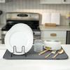 S&T INC. Dish Drying Mat XL, 18 x 24, Absorbent Microfiber Kitchen Counter Mat, Dish Drying Pad for Dishes, Utensils, Pots and Pans, Extra Large, Charcoal view 4