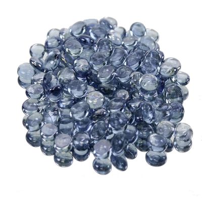 WGV Flat Marbles, Pebbles, Glass Gems for Vase Fillers, Party Table Scatter, Aquarium Decor, Crystal, Light Blue (20 Pounds, Approx 2000 pcs)