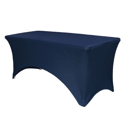 YOUR CHAIR COVERS Rectangular Spandex Table Covers 5ft Fitted Tablecloth Wedding Event Patio Decorations Elastic Fabric Stretch Tables Cover for 5 ft Folding Table (Navy Blue)
