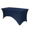 YOUR CHAIR COVERS Rectangular Spandex Table Covers 5ft Fitted Tablecloth Wedding Event Patio Decorations Elastic Fabric Stretch Tables Cover for 5 ft Folding Table (Navy Blue) view 1