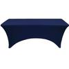 YOUR CHAIR COVERS Rectangular Spandex Table Covers 5ft Fitted Tablecloth Wedding Event Patio Decorations Elastic Fabric Stretch Tables Cover for 5 ft Folding Table (Navy Blue) view 2