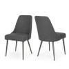 Great Deal Furniture Dawn Modern Fabric Dining Chairs (Set of 2), Charcoal view 1