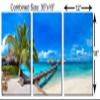 36 x 18 TOTAL - Tahiti Beach bungalows Metal Print wall art. 3 Panel split, Triptych. HD aluminum multi panel decor view 3