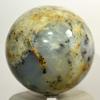 HQRP Large 3.5" 2.1lb Yellow White Blue Dendrite Agate Sphere Natural Colorful Druzy Crystal Ball Dendritic Mineral Polished Stone - Madagascar + Stand view 2