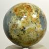 HQRP Large 3.5" 2.1lb Yellow White Blue Dendrite Agate Sphere Natural Colorful Druzy Crystal Ball Dendritic Mineral Polished Stone - Madagascar + Stand view 4