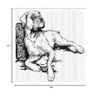 Ambesonne Boxer Dog Shower Curtain, Monochrome Illustration of an Animal Detailed Canine Hand Drawn, Cloth Fabric Bathroom Decor Set with Hooks, 69" W x 84" L, Charcoal Grey and White view 3
