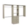 Easy Track OK7272-CG Deluxe Tower Closet Storage Wall Mounted Wardrobe Organizer Kit System with Shelves and Drawers in Weathered Grey with Chrome Hardware view 1