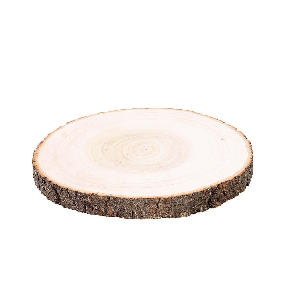11-15-Inch Wide Natural Round Poplar Wooden Slices Discs for Rustic Wedding Centerpieces, Party Table Dcor, DIY Crafts, Cake Stands, Wood Burning, and Home Decorations