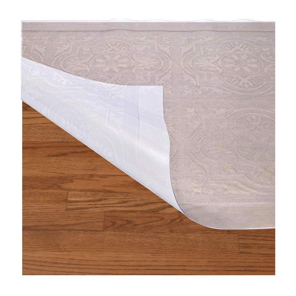 RESILIA Premium Floor Protector for Hardwood Floors Easy-to-Clean, Heavy Duty Plastic Vinyl, Clear Mediterranean, 27 Inches x 25 Feet, for Hallway, Living or Dining Room Use, Made in The USA