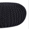 BIRDROCK HOME Round Pouf Ottoman | Cotton Braided Foot Stool with Bean Bag Filling | Boho Foot Rest for Living Room & Bedroom | Compact & Comfortable Seating, Lightweight & Soft | Charcoal view 4