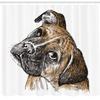 Ambesonne Boxer Dog Shower Curtain, Sketchy Hand-Drawn Image of a Puppy Furry Domestic Pet Animal, Cloth Fabric Bathroom Decor Set with Hooks, 69" W x 84" L, Pale Brown Seal Brown view 2
