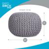 BIRDROCK HOME Round Pouf Ottoman | Cotton Braided Foot Stool with Bean Bag Filling | Boho Foot Rest for Living Room & Bedroom | Compact & Comfortable Seating, Lightweight & Soft | Light Grey view 3
