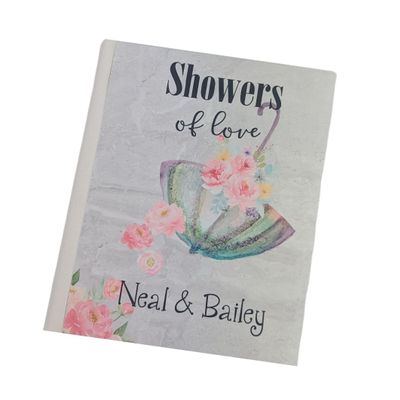 Bridal Shower Photo Album W#162 Personalized Wedding Bride Flowers Umbrella Gift 4x6 or 5x7 Pictures