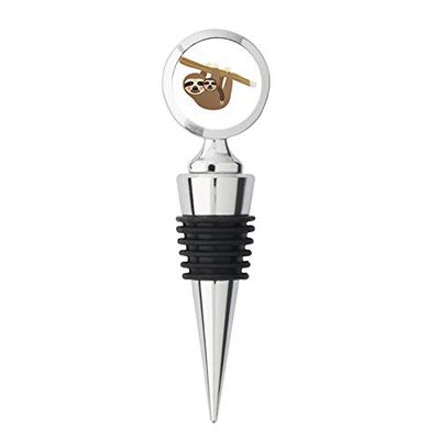 Adorable Momma Baby Sloth Cartoon Steel Bottle Stopper Winestopper