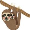 Adorable Momma Baby Sloth Cartoon Steel Bottle Stopper Winestopper view 2