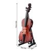 5.5in Miniature Wooden Cello with Bow, Stand & Case Musical Instrument Gift Ornament for Dollhouse Accessories view 2