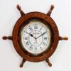 Antique Marine 18" Wooden Ship Wheel Clock Nautical Wall Clock Home Decor view 1