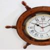 Antique Marine 18" Wooden Ship Wheel Clock Nautical Wall Clock Home Decor view 3
