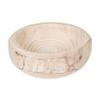 Bloomingville Decorative Hand-Carved Paulownia Wood Bowl, Whitewashed, 10.5 in Diameter, 4.25 in Tall view 1