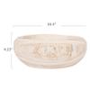 Bloomingville Decorative Hand-Carved Paulownia Wood Bowl, Whitewashed, 10.5 in Diameter, 4.25 in Tall view 2