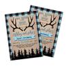 Oh Deer Baby Shower Invitations | Hunting Baby Shower Invitations | Antler Baby Shower | Deer | Elk | Little Buck | Blue Plaid | Hunter view 1