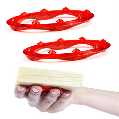 SoapStandle Bar Soap Gripper | No Goo or Mess Soap Holder for Bath and Showers | Non Slip Quick Dry Bar Soap Holder | Bathroom Accessories, Red - 2-Pack