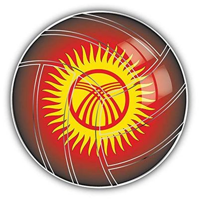 DG Graphics Kyrgyzstan Volleyball World Flag Art Decor 5'' x 5'' Magnet Vinyl Magnetic Sheet for Lockers, Cars, Signs, Refrigerator