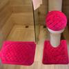 All American Collection 3PC Memory Foam Bath Mats Soft Plush Crown Design Anti-Slip Shower Bathroom Contour Toilet Lid Cover Rugs (HOT Pink) view 1