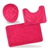 All American Collection 3PC Memory Foam Bath Mats Soft Plush Crown Design Anti-Slip Shower Bathroom Contour Toilet Lid Cover Rugs (HOT Pink) view 2