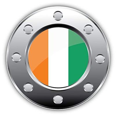 DG Graphics Ivory Coast Flag Art Decor 5'' x 5'' Magnet Vinyl Magnetic Sheet for Lockers, Cars, Signs, Refrigerator