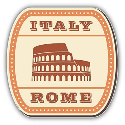 DG Graphics Italy Rome Vintage Label Art Decor 5'' x 5'' Magnet Vinyl Magnetic Sheet for Lockers, Cars, Signs, Refrigerator
