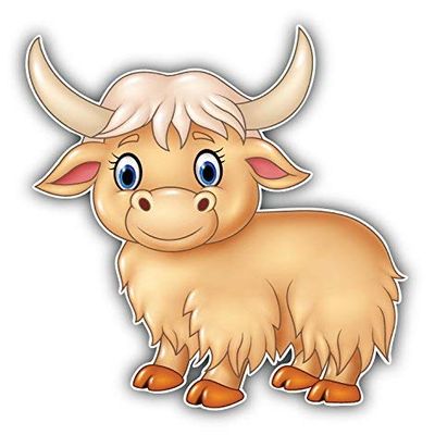 DG Graphics Cute Yak Animal Art Decor 5'' x 5'' Magnet Vinyl Magnetic Sheet for Lockers, Cars, Signs, Refrigerator