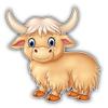 DG Graphics Cute Yak Animal Art Decor 5'' x 5'' Magnet Vinyl Magnetic Sheet for Lockers, Cars, Signs, Refrigerator view 1