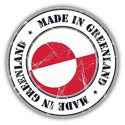 DG Graphics Made in Greenland Grunge Flag Stamp Art Decor 5'' x 5'' Magnet Vinyl Magnetic Sheet for Lockers, Cars, Signs, Refrigerator