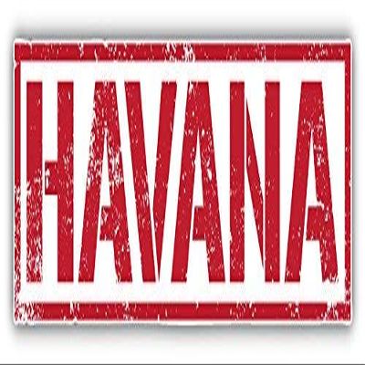 DG Graphics Havana Travel Grunge Stamp Art Decor 8'' x 2'' Magnet Vinyl Magnetic Sheet for Lockers, Cars, Signs, Refrigerator