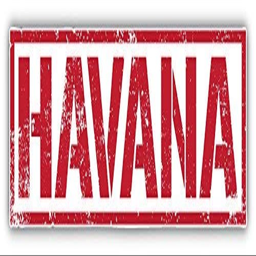 DG Graphics Havana Travel Grunge Stamp Art Decor 8'' x 2'' Magnet Vinyl Magnetic Sheet for Lockers, Cars, Signs, Refrigerator