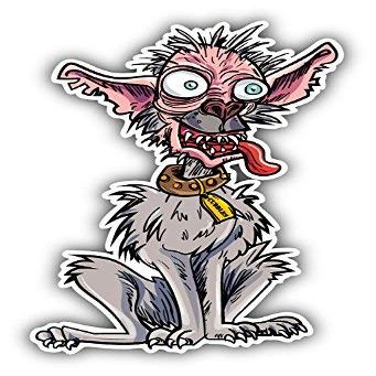 DG Graphics Scary Ugly Dog Art Decor 3'' x 5'' Magnet Vinyl Magnetic Sheet for Lockers, Cars, Signs, Refrigerator