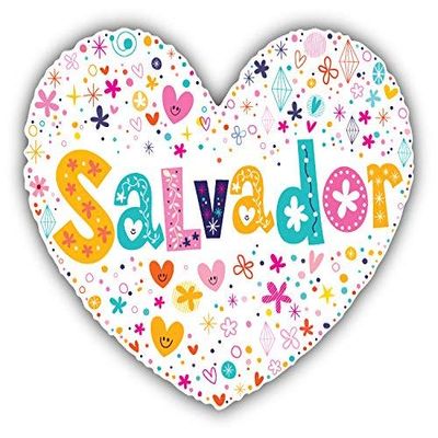 DG Graphics Salvador Shaped Heart Travel Art Decor 5'' x 4'' Magnet Vinyl Magnetic Sheet for Lockers, Cars, Signs, Refrigerator