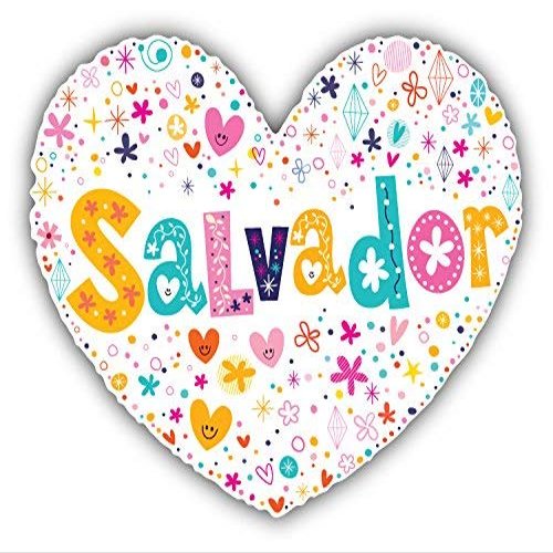 DG Graphics Salvador Shaped Heart Travel Art Decor 5'' x 4'' Magnet Vinyl Magnetic Sheet for Lockers, Cars, Signs, Refrigerator