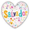 DG Graphics Salvador Shaped Heart Travel Art Decor 5'' x 4'' Magnet Vinyl Magnetic Sheet for Lockers, Cars, Signs, Refrigerator view 1