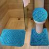 All American Collection 3PC Memory Foam Bath Mats Soft Plush Crown Design Anti-Slip Shower Bathroom Contour Toilet Lid Cover Rugs (Turquoise) view 1