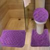 All American Collection 3PC Memory Foam Bath Mats Soft Plush Crown Design Anti-Slip Shower Bathroom Contour Toilet Lid Cover Rugs (Purple) view 1