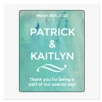5" x 4" Wine Bottle Sticker Labels, New Bride, Engagement Newlyweds, Watercolor Wine Bottle Stickers, Wedding Favors, Set Of 4 Wedding Favor Sticker Labels, Farmhouse Wedding, Wine Gift Labels