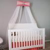 Bedroom Girls Bed Crib Canopy Coral pink with WHITE sheer curtains SALE view 1