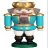 Seiffener Volkskunst Nutcracker - Exclusive King Turquoise-White - 20 cm / 7.9 inch view 1