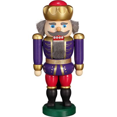 Seiffener Volkskunst Nutcracker - Exclusive King Indigo-Raspberry - 20 cm / 7.9 inch