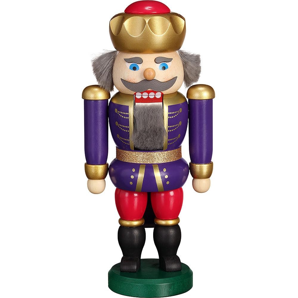 Seiffener Volkskunst Nutcracker - Exclusive King Indigo-Raspberry - 20 cm / 7.9 inch